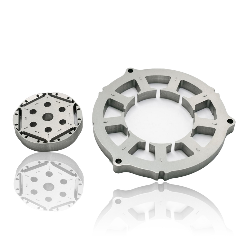 How does the thickness and stacking factor of laminations in a Motor Stator Core impact energy efficiency, eddy current losses, and operational noise levels?